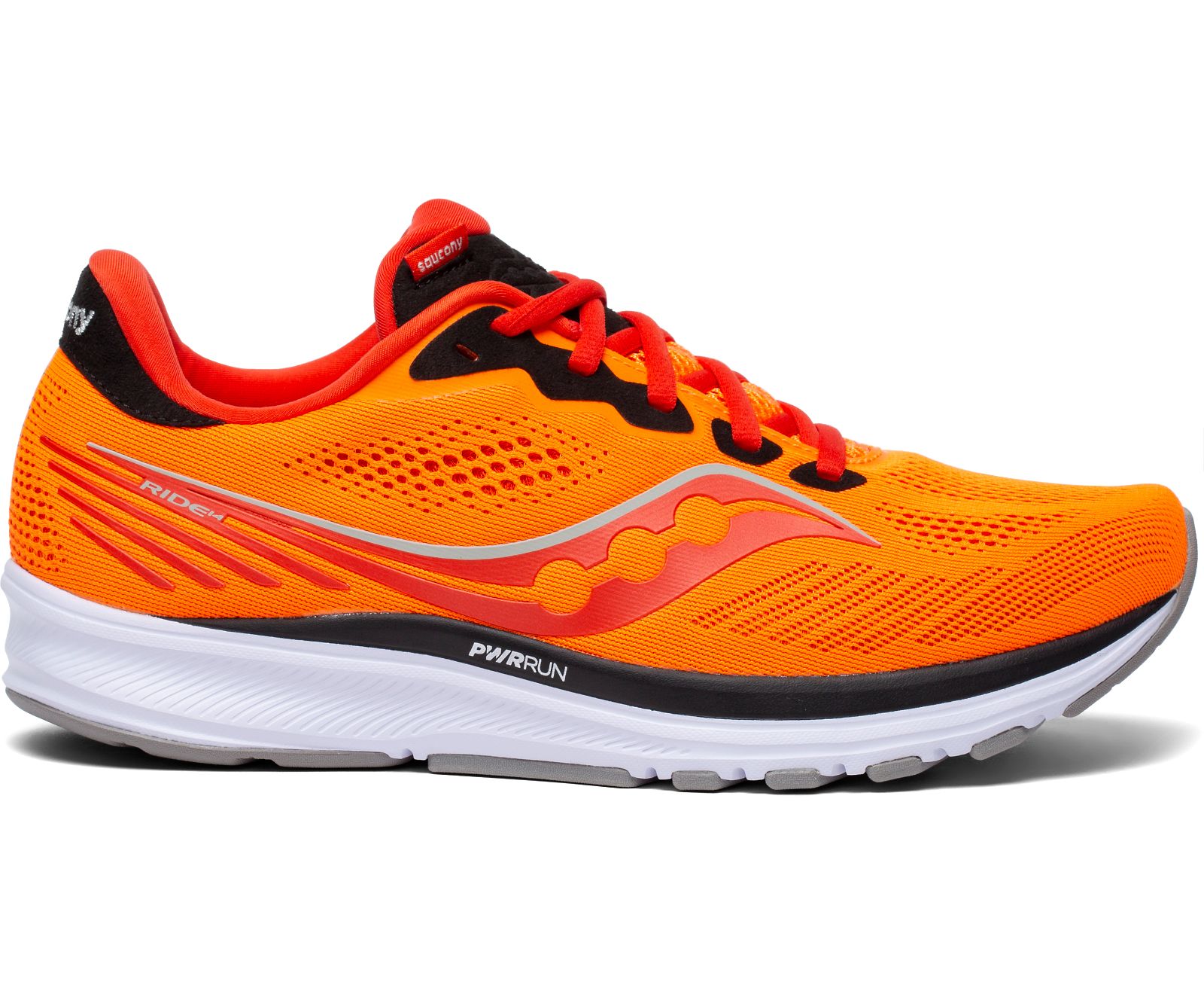 Men's Saucony Ride 14 Running Shoes Orange / Deep Red | Singapore 543VRWD